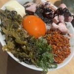 煮干しのビリー - 裏メニュー　ビリー飯　高菜トッピング