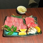 焼肉きたじま - 牛タン塩と和牛ブリスケ 厚切りです(o^^o)