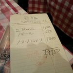 パザパ -  会計伝票、２人で￥９７５０でした。