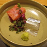 日本料理 太月 -  宮崎のメジマグロと松輪のサヨリです。