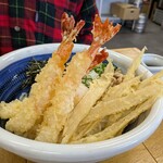 麺屋満月 - えび天ぶっかけ〈冷・細麺〉＋ごぼ天バラ