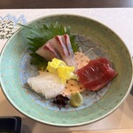 うなぎ 川松 - 御造り　カンパチ、イカ、マグロ