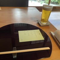 からすみ蕎麦 月と松 - ビールで乾杯