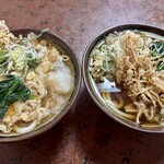 大黒屋 - 天ぷらうどん（右：えび、左：貝柱）