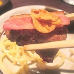 ニュー松坂 -  ベーコンガーリックチップハンバーグ！旨い！