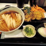 極浄うどん うだま -  2014.5野菜天うどん小に温玉トッピングをひやひやで