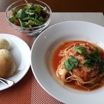 葛城Gardenカフェ -  洋食コースのサラダ&パン&パスタ