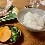 久鶴 - ご飯、漬物