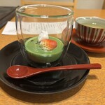 日本料理 隨縁亭 - 抹茶ではなくほうれん草のムース。柚子の香りが素敵。