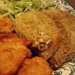 田尻屋総本家 - わさび漬；はんぺんフライ(白ぢゃ無い！)に添えて醤油を一滴し @2014/05/25