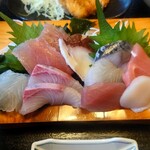 肴菜や - 刺身定食（刺身アップ）