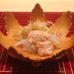 日本料理 吟 - 千葉県産カワハギ 肝ポン酢和え