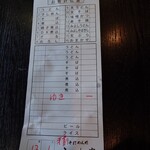 みよしや - 今回の伝票