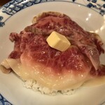 千ふく - 伊良湖黒牛 サーロイン生ハムごはん