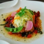 ビストロカフェ　ラピス -  ★ 舌平目のムニエル ポテトビネグレットのソース