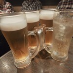 Jidori Washoku Private rooms Izakaya Torisai Hon Atsugi Ten - Draft Beer and Highball