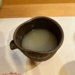 ひろ作 - 濃厚な蕎麦湯でーす。