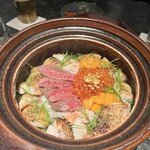 六本木 焼肉きらく - 食べきれずオニギリに