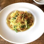 il luogo di TAKEUCHI - つぶ貝とホタテと壬生菜のオイルソース