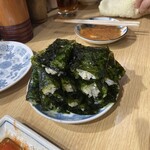 松よし - オススメの〆「韓国のり巻き」(裏メニュー)