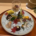 銀座 しのはら - エルメスのデザート皿がぴったり