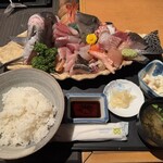 さかなや工房海鮮蔵 - お刺身定食(具大盛)、ご飯大盛❗️
