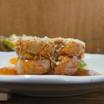 キッチン ブルー グローブ - 横から、小ぶりだが、分厚いポシェ