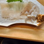 えび寿し - スルメイカ刺身わた味噌添え