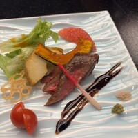 波奈 本店 - 牛ステーキ　バルサミコ酢添え　美味！