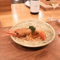 La Stalla - 根本さんのボタン海老も月山なめこ、スペルト小麦