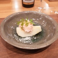 La Stalla - つくばの洋梨にペリーノロマーノチーズ、エミリアロマーナ、モルダレッタハム