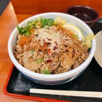 麺処 綿谷 高松店 - 豚肉は丁寧に仕込んで作ってあるので、冷で食べても油が固まりません。（2024.11 byジプシーくん）