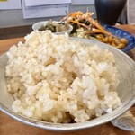 アルプスごはん - 朝のアルプスごはん(\1,500)　圧力鍋で炊いた五分づきコシヒカリ（松本）