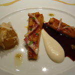 ロオジエ - うなぎのマトロート風　柚子コショウ入りオイルとともに