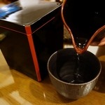 朱鞠内湖そばの花 -  蕎麦焼酎の蕎麦湯割り