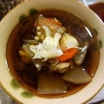 朱鞠内湖そばの花 -  蕎麦の実入りけんちん汁