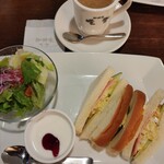 暖香 豊田畝部店 - お好きなドリンクに➕¥490でハムたまごサンドセットに出来ます。