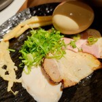 ラーメン 亀徳 - 名古屋コーチンつけ麺並+味タマ♪