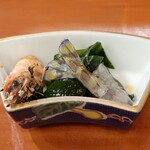 温鮮酒場 ちょんまげ - つきだしの車えび