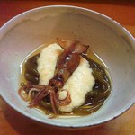 天ぷら たけうち - 蛍烏賊のタレ焼き　素麺もずく
