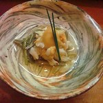 天ぷら たけうち - 渡り蟹とじゅんさいの辛子酢味噌ジュレ