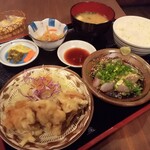 こつこつ庵 - 琉球定食＋とり天ハーフ