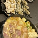 南九州畜産卸売市場 なんちく - 明治時代のすき焼きと牡蠣と白子昆布焼き