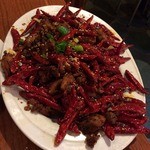  鶏モモと山椒辛子炒め