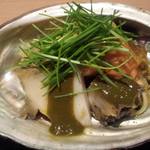 日本料理 晴山 - アワビとアワビの肝、雲丹