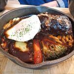 洋食屋 銀座ランプ亭 - 松坂牛１００％ビーフハンバーグ1,200円（ご飯、生卵おかわり無料、テイクアウトコーヒー無料）