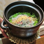 草庵 鍋島 - 万願寺唐辛子と自家製ちりめん山椒のごはん