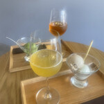 LoTa森田屋 - 発酵茶(柚子ブレンド)＆焙じ茶と干柿アイス＆木次牛乳(スイスブラウン種)のアイス