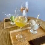 LoTa森田屋 - 発酵茶(柚子ブレンド)＆焙じ茶と干柿アイス＆木次牛乳(スイスブラウン種)のアイス！
