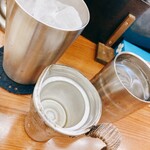 皆様食堂 - 焼酎は酒タンポで♪